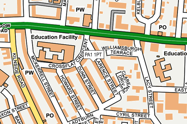 PA1 1PT map - OS OpenMap – Local (Ordnance Survey) PA1 1PT map - OS OpenMap – Local (Ordnance Survey)
