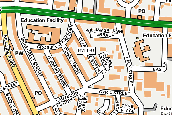 PA1 1PU map - OS OpenMap – Local (Ordnance Survey) PA1 1PU map - OS OpenMap – Local (Ordnance Survey)
