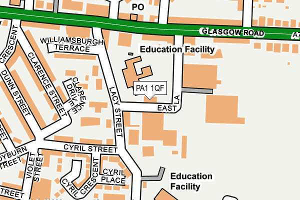 PA1 1QF map - OS OpenMap – Local (Ordnance Survey) PA1 1QF map - OS OpenMap – Local (Ordnance Survey)