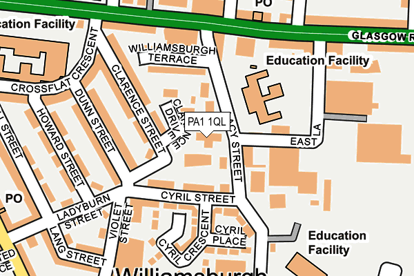 PA1 1QL map - OS OpenMap – Local (Ordnance Survey) PA1 1QL map - OS OpenMap – Local (Ordnance Survey)