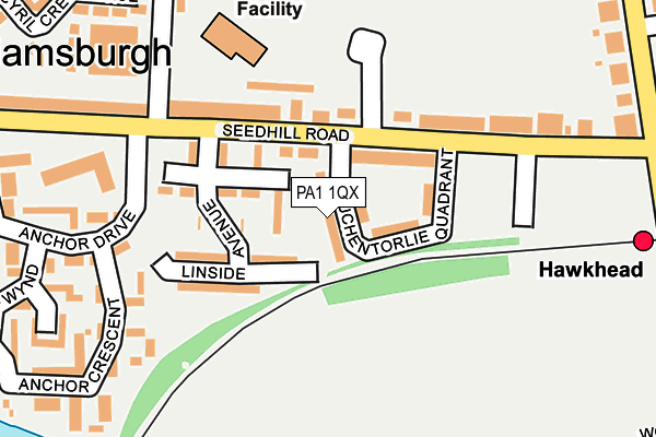 PA1 1QX map - OS OpenMap – Local (Ordnance Survey) PA1 1QX map - OS OpenMap – Local (Ordnance Survey)