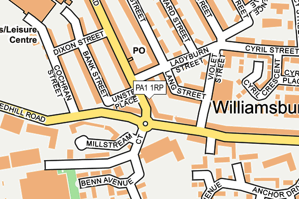 PA1 1RP map - OS OpenMap – Local (Ordnance Survey)