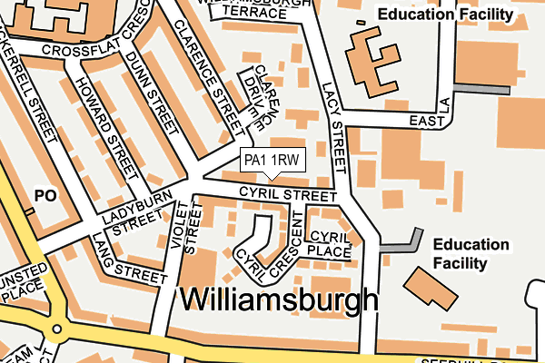 PA1 1RW map - OS OpenMap – Local (Ordnance Survey) PA1 1RW map - OS OpenMap – Local (Ordnance Survey)