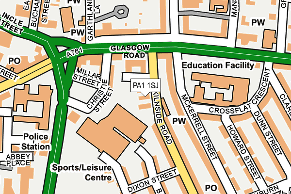 PA1 1SJ map - OS OpenMap – Local (Ordnance Survey) PA1 1SJ map - OS OpenMap – Local (Ordnance Survey)