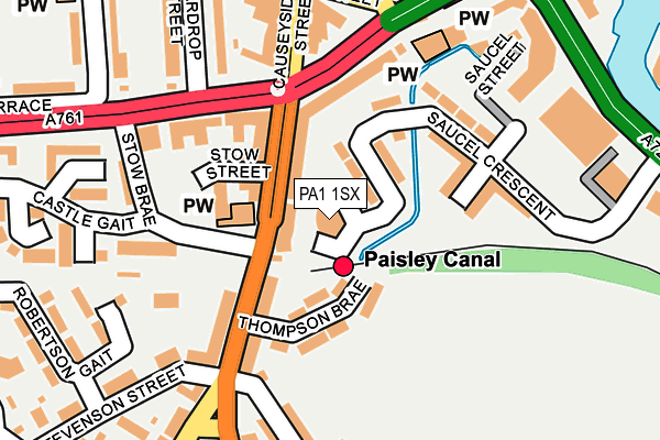 PA1 1SX map - OS OpenMap – Local (Ordnance Survey)