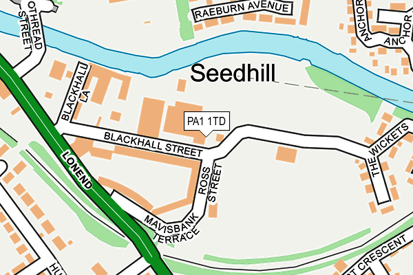 PA1 1TD map - OS OpenMap – Local (Ordnance Survey) PA1 1TD map - OS OpenMap – Local (Ordnance Survey)