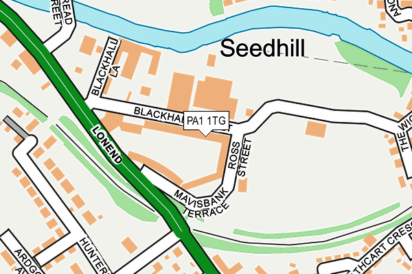PA1 1TG map - OS OpenMap – Local (Ordnance Survey)