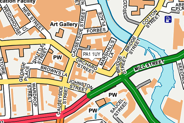 PA1 1UY map - OS OpenMap – Local (Ordnance Survey) PA1 1UY map - OS OpenMap – Local (Ordnance Survey)