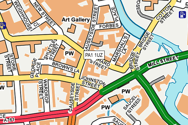 PA1 1UZ map - OS OpenMap – Local (Ordnance Survey) PA1 1UZ map - OS OpenMap – Local (Ordnance Survey)