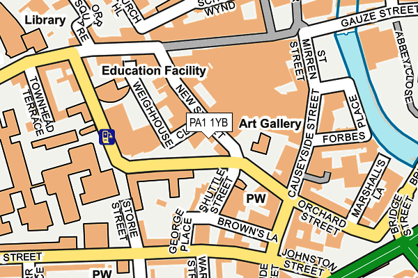 PA1 1YB map - OS OpenMap – Local (Ordnance Survey)