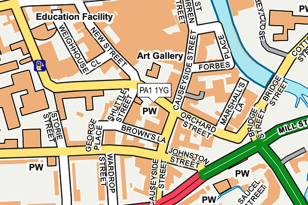 PA1 1YG map - OS OpenMap – Local (Ordnance Survey) PA1 1YG map - OS OpenMap – Local (Ordnance Survey)