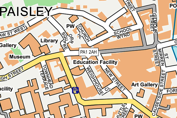 PA1 2AH map - OS OpenMap – Local (Ordnance Survey) PA1 2AH map - OS OpenMap – Local (Ordnance Survey)