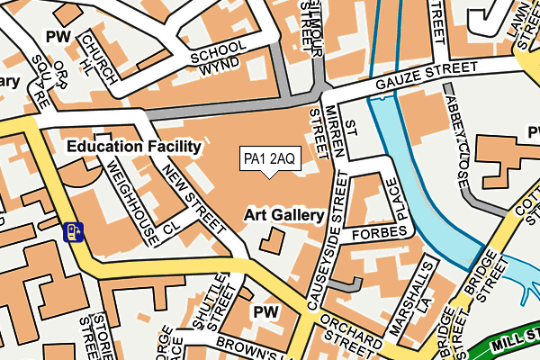 PA1 2AQ map - OS OpenMap – Local (Ordnance Survey)