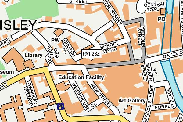 PA1 2BZ map - OS OpenMap – Local (Ordnance Survey) PA1 2BZ map - OS OpenMap – Local (Ordnance Survey)