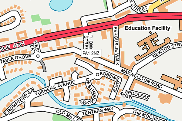 PA1 2NZ map - OS OpenMap – Local (Ordnance Survey)