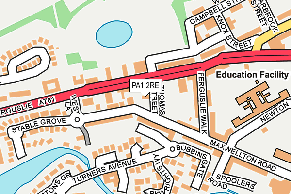 PA1 2RE map - OS OpenMap – Local (Ordnance Survey)