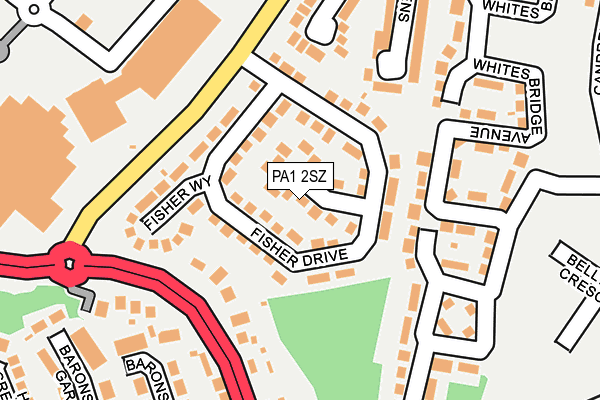 PA1 2SZ map - OS OpenMap – Local (Ordnance Survey) PA1 2SZ map - OS OpenMap – Local (Ordnance Survey)