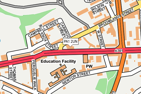 PA1 2UN map - OS OpenMap – Local (Ordnance Survey)