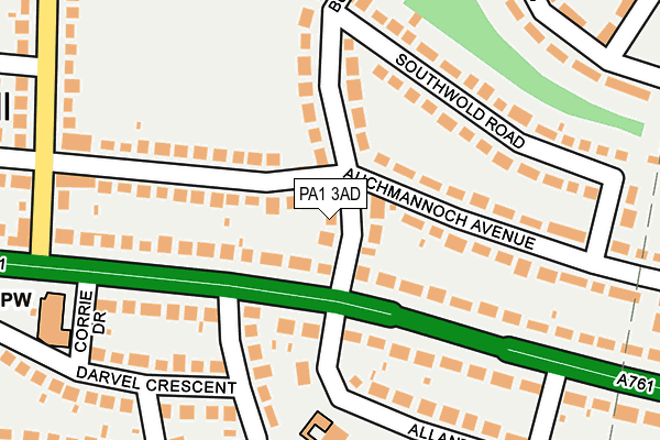 PA1 3AD map - OS OpenMap – Local (Ordnance Survey) PA1 3AD map - OS OpenMap – Local (Ordnance Survey)