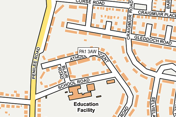 PA1 3AW map - OS OpenMap – Local (Ordnance Survey) PA1 3AW map - OS OpenMap – Local (Ordnance Survey)