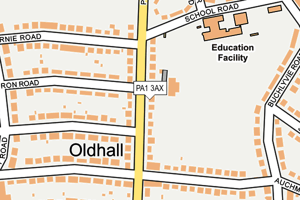 PA1 3AX map - OS OpenMap – Local (Ordnance Survey) PA1 3AX map - OS OpenMap – Local (Ordnance Survey)