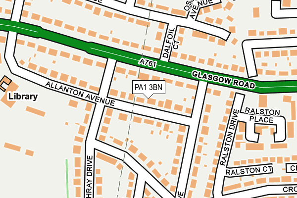 PA1 3BN map - OS OpenMap – Local (Ordnance Survey) PA1 3BN map - OS OpenMap – Local (Ordnance Survey)
