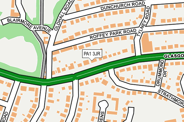 PA1 3JR map - OS OpenMap – Local (Ordnance Survey) PA1 3JR map - OS OpenMap – Local (Ordnance Survey)