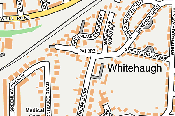 PA1 3RZ map - OS OpenMap – Local (Ordnance Survey)