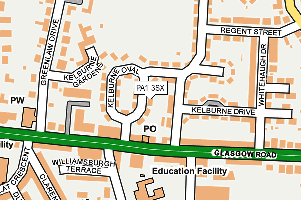 PA1 3SX map - OS OpenMap – Local (Ordnance Survey) PA1 3SX map - OS OpenMap – Local (Ordnance Survey)