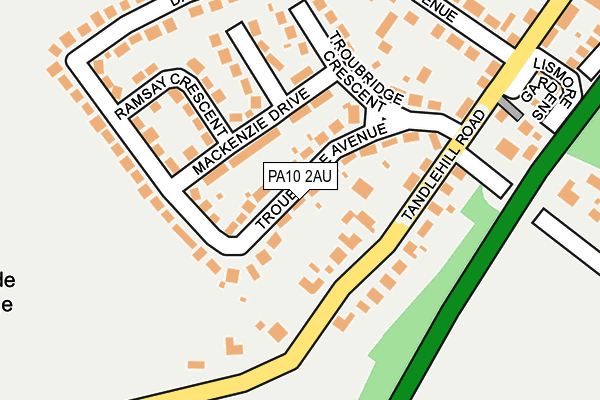 PA10 2AU map - OS OpenMap – Local (Ordnance Survey) PA10 2AU map - OS OpenMap – Local (Ordnance Survey)