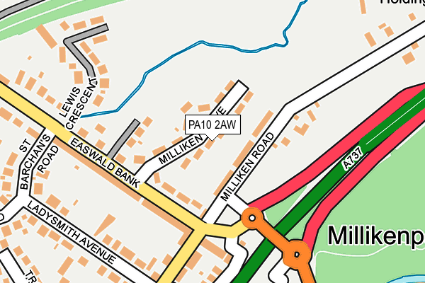 PA10 2AW map - OS OpenMap – Local (Ordnance Survey) PA10 2AW map - OS OpenMap – Local (Ordnance Survey)