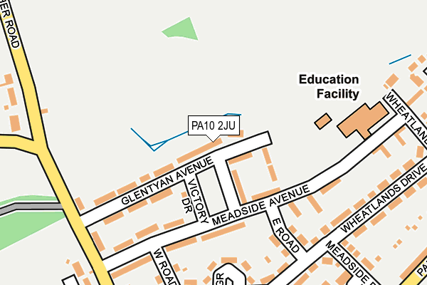 PA10 2JU map - OS OpenMap – Local (Ordnance Survey) PA10 2JU map - OS OpenMap – Local (Ordnance Survey)