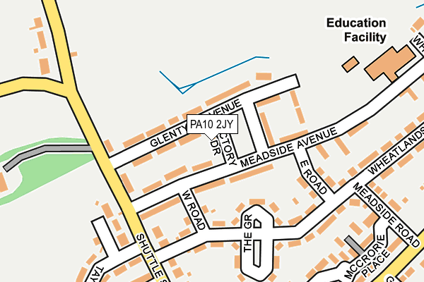PA10 2JY map - OS OpenMap – Local (Ordnance Survey) PA10 2JY map - OS OpenMap – Local (Ordnance Survey)