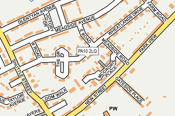 PA10 2LQ map - OS OpenMap – Local (Ordnance Survey) PA10 2LQ map - OS OpenMap – Local (Ordnance Survey)