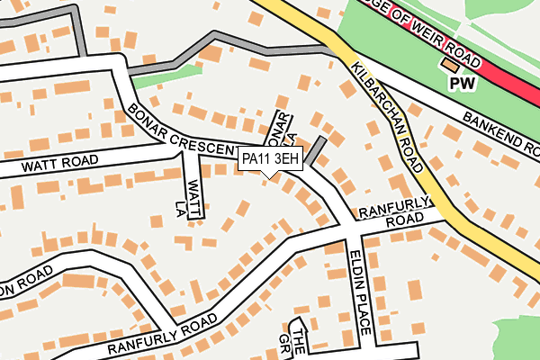 PA11 3EH map - OS OpenMap – Local (Ordnance Survey) PA11 3EH map - OS OpenMap – Local (Ordnance Survey)
