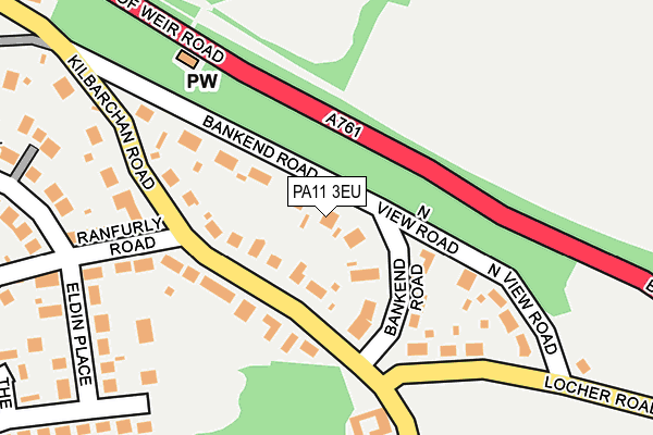 PA11 3EU map - OS OpenMap – Local (Ordnance Survey) PA11 3EU map - OS OpenMap – Local (Ordnance Survey)