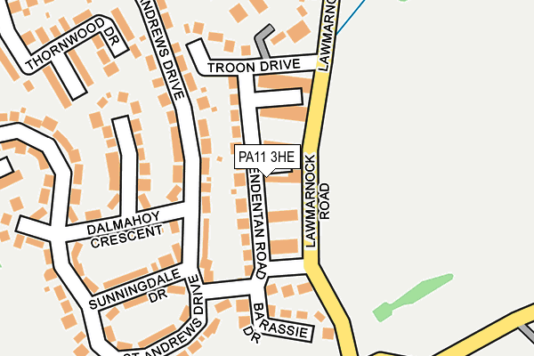 PA11 3HE map - OS OpenMap – Local (Ordnance Survey) PA11 3HE map - OS OpenMap – Local (Ordnance Survey)