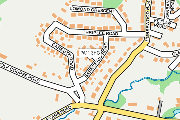PA11 3HG map - OS OpenMap – Local (Ordnance Survey) PA11 3HG map - OS OpenMap – Local (Ordnance Survey)