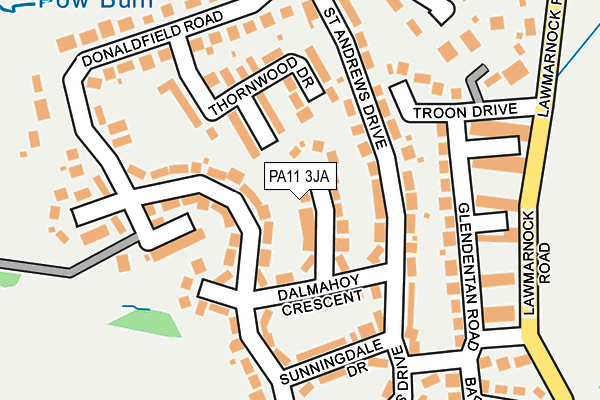 PA11 3JA map - OS OpenMap – Local (Ordnance Survey) PA11 3JA map - OS OpenMap – Local (Ordnance Survey)