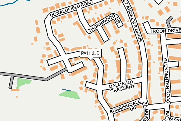 PA11 3JD map - OS OpenMap – Local (Ordnance Survey) PA11 3JD map - OS OpenMap – Local (Ordnance Survey)