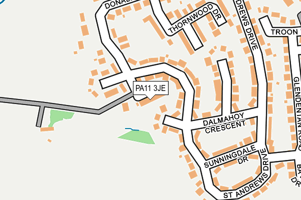 PA11 3JE map - OS OpenMap – Local (Ordnance Survey) PA11 3JE map - OS OpenMap – Local (Ordnance Survey)