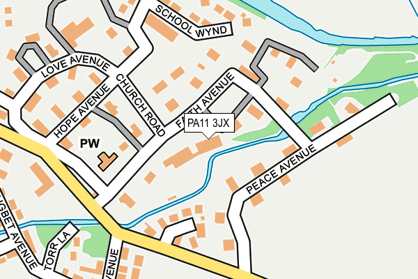 PA11 3JX map - OS OpenMap – Local (Ordnance Survey) PA11 3JX map - OS OpenMap – Local (Ordnance Survey)
