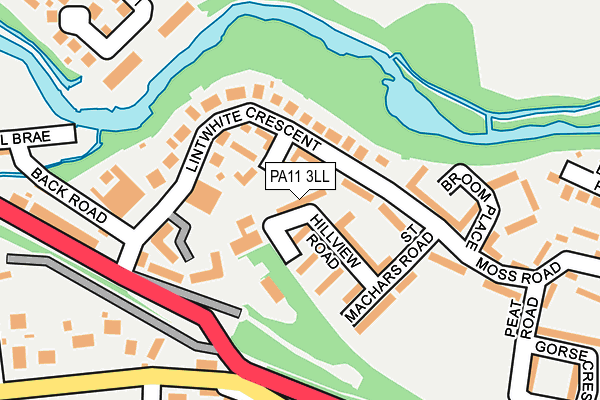 PA11 3LL map - OS OpenMap – Local (Ordnance Survey) PA11 3LL map - OS OpenMap – Local (Ordnance Survey)