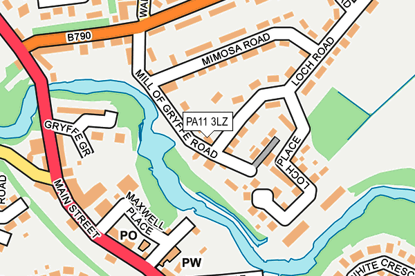 PA11 3LZ map - OS OpenMap – Local (Ordnance Survey) PA11 3LZ map - OS OpenMap – Local (Ordnance Survey)