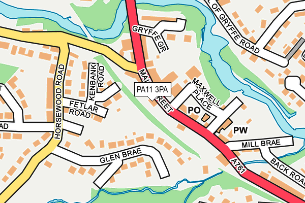 PA11 3PA map - OS OpenMap – Local (Ordnance Survey) PA11 3PA map - OS OpenMap – Local (Ordnance Survey)