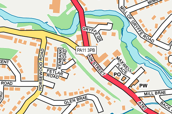 PA11 3PB map - OS OpenMap – Local (Ordnance Survey) PA11 3PB map - OS OpenMap – Local (Ordnance Survey)
