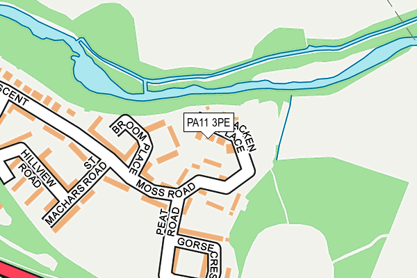 PA11 3PE map - OS OpenMap – Local (Ordnance Survey) PA11 3PE map - OS OpenMap – Local (Ordnance Survey)