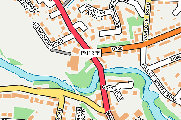 PA11 3PF map - OS OpenMap – Local (Ordnance Survey) PA11 3PF map - OS OpenMap – Local (Ordnance Survey)