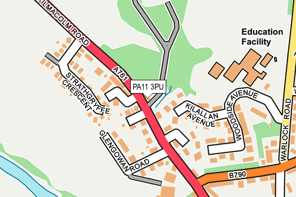 PA11 3PU map - OS OpenMap – Local (Ordnance Survey) PA11 3PU map - OS OpenMap – Local (Ordnance Survey)