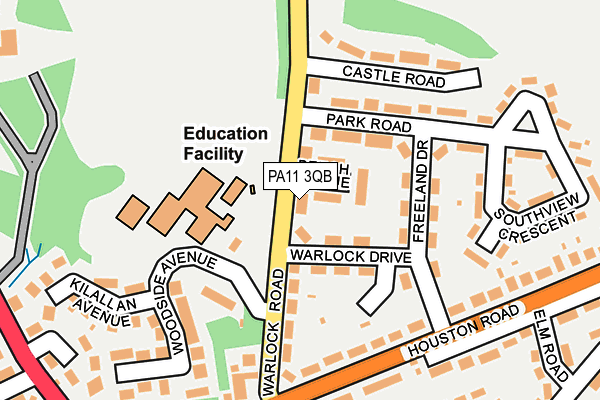 PA11 3QB map - OS OpenMap – Local (Ordnance Survey) PA11 3QB map - OS OpenMap – Local (Ordnance Survey)
